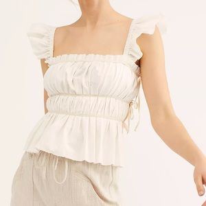 Free People Claude ribbon bow tie Corset Top